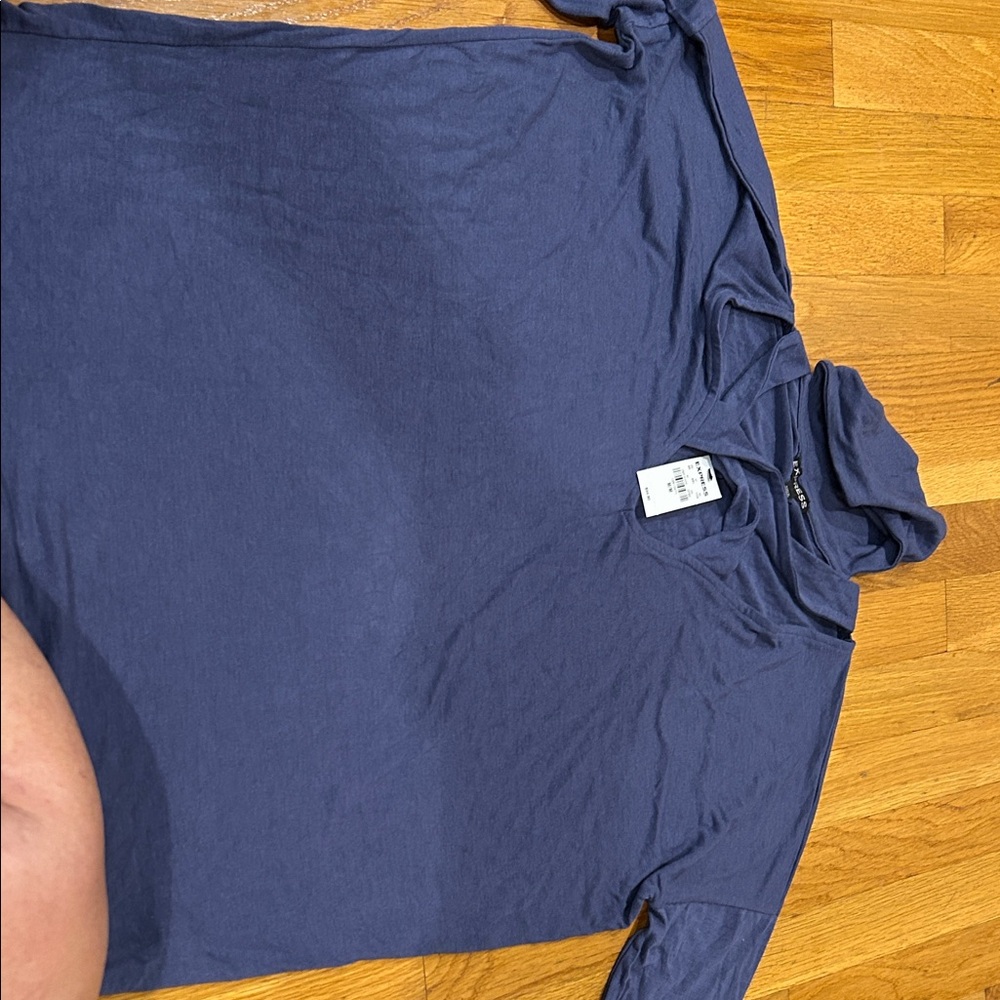 Express Slate Blue Casual Tee